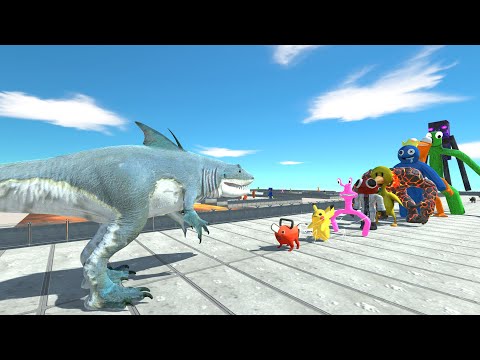 King Shark vs Enderman LAVA DEATH RUN - Animal Revolt Battle Simulator