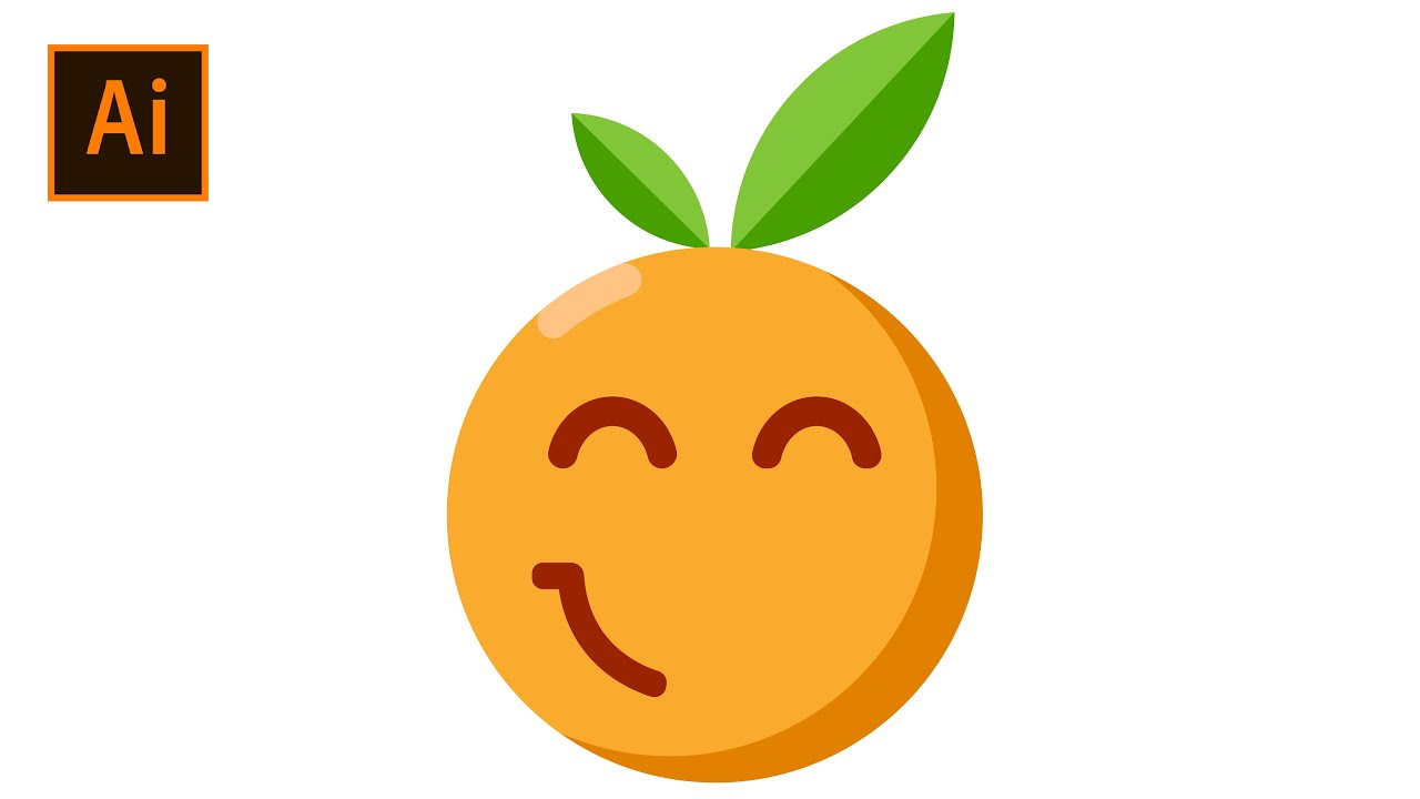How To Create an Orange Fruit Vector | Smiley Orange Vector | Adobe Illustrator CC