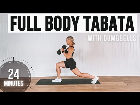 24 MIN TABATA HIIT with Weights + Ab Finisher | No Repeat | Fun Tabata Songs