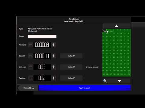 1.22 Adding and patching fixtures using the commands button