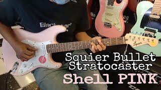Video thumbnail for Squier Bullet Stratocaster Tremolo HSS Laurel FB Shell Pink ( Sound Sample ) by irsan nursany