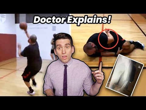 Tom Segura Breaks His Arm and Ruptures Knee in Failed Dunk Attempt - Doctor Explains Injuries!