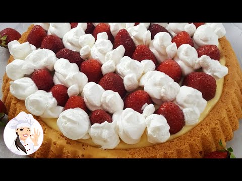 Erdbeerkuchen 🍓 mit Vanillecreme und Sahne 🍰