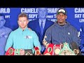 Canelo & Jermell Charlo FLEX undisputed belts in second face off at final press conference!