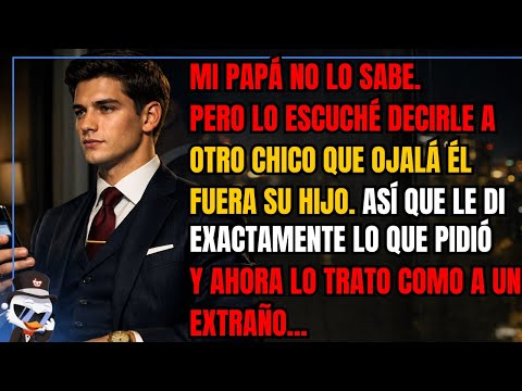 Mi papá no lo sabe. Pero lo escuché decirle a otro chico que ojalá él fuera su hijo. Así que le...