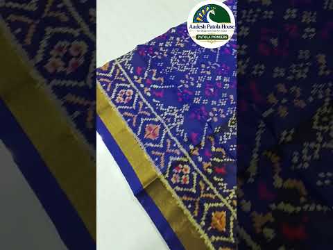 Blue Navratan Motifs Single Ikat Dress Dupatta