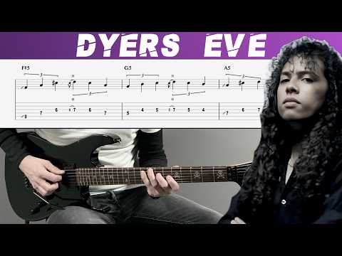METALLICA - DYERS EVE (Guitar cover with TAB | Lesson)