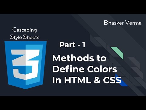 CSS Tutorial for beginners in Hindi 8 Part 1 | Methods to define Color in CSS