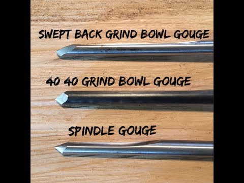 Woodturning - Sharpening 3 Different Gouges (Swept Back and 40/40 Bowl, Standard Spindle)