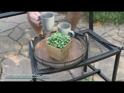 Ultimate Patio Black Mesh Patio Fire Pit Bench Video