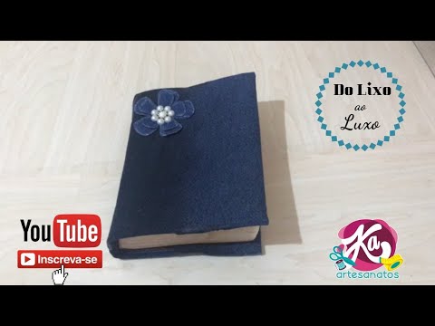 From Trash to Treasure: Cover for Agenda or Bible Made with Used Jeans - DIY Craft