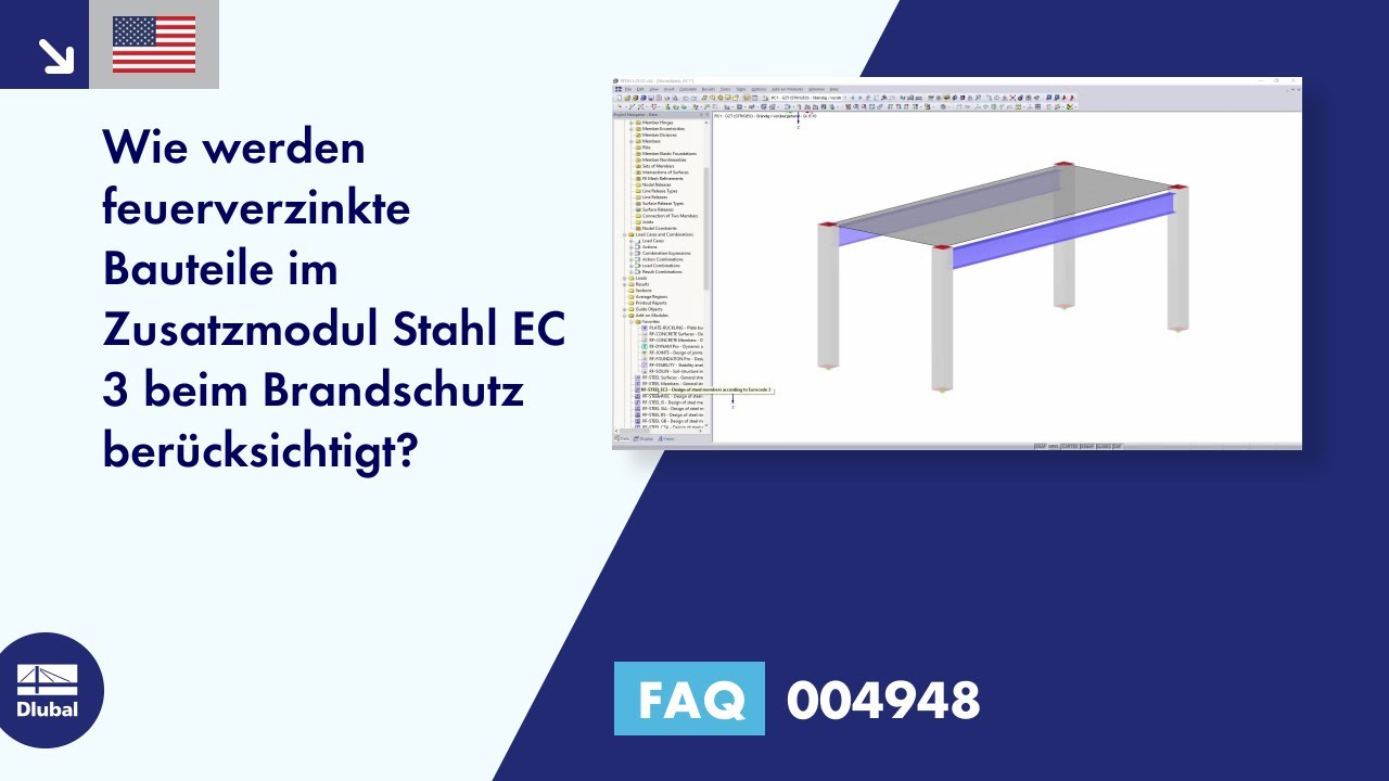 [ES] FAQ 004948 | ¿Cómo se consideran los componentes galvanizados en caliente para la resistencia al fuego en RF-/STEEL EC3 ...