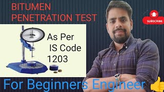Bitumen penetration test according IS:1203