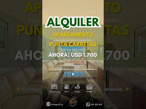 Video de YouTube - Apartamento en Alquiler de 2 dormitorios con  Garage en Punta Carretas, Montevideo