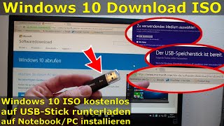 Windows 10 Download ISO Pro+Home von Microsoft mit Tool auf USB Stick kopieren