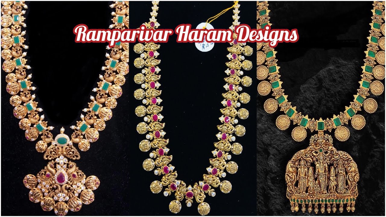 Ramparivar Haram Designs In Gold With Weight And Price|Long Necklace Designs