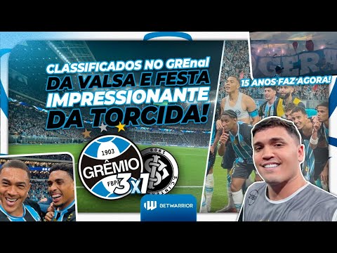 "Grêmio 3x1 inter - CLASSIFICADOS NO GREnal DA VALSA! FESTA IMPRESSIONANTE DA TORCIDA!" Barra: Geral do Grêmio &bull; Club: Grêmio