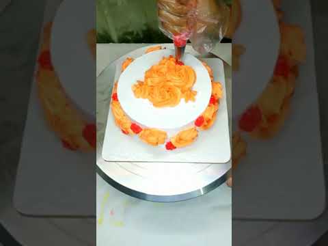 Floral Beautiful Cake #cake #cakedecorating #viral #cakedesign #chocolate #cakemaking #viralvideo