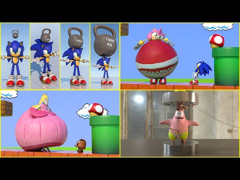 Sonic, Amy, Super Mario, princess peach, Patrick & more best videos