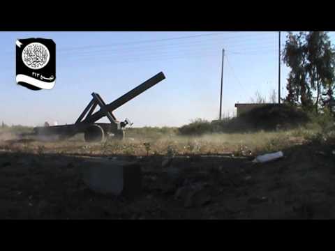 استهداف مقرات تنظيم داعش بمدفع عيار 130 من قبل جيش الإخلاق في ريف دير الزور الشرقي