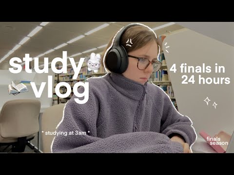 STUDY VLOG 📁 4 finals due in 24 hours, 3am studying, study motivation & stressed student life