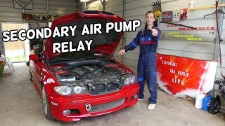 BMW E46 SECONDARY AIR PUMP RELAY LOCATION REPLACEMENT. FIX CODE P0410 P0411 P0412