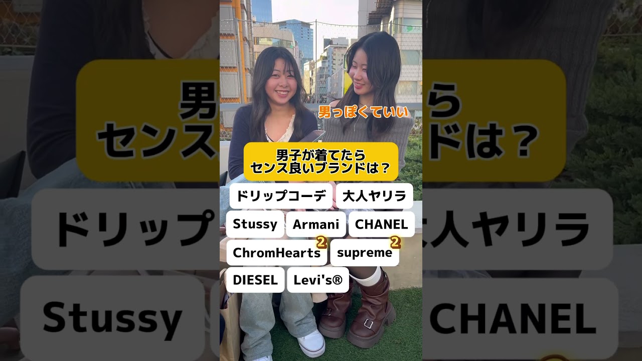 男子が着てたらセンスの良いブランドといえば？#クイズ #インタビュー