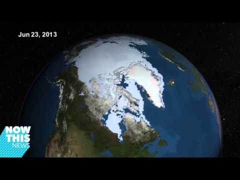 NASA time lapse shows the Arctic ice cap melting