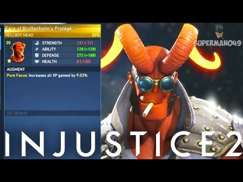 Awesome EPIC HELLBOY Gear And Abilities Showcase! - Injustice 2 "Hellboy"  Epic Gear Showcase