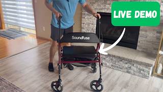 Soundfuse Bariatric Walker for Seniors with Extra Wide Seat | Live Demo