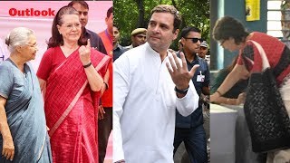 Priyanka Gandhi, Rahul Gandhi, Sonia Gandhi And Sheila Dikshit Arrive To Cast Their Vote In Delhi