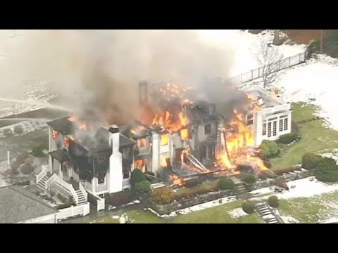Flames consume multi-million dollar mansion in Boston suburb