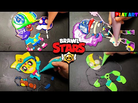 Pancake art Brawl,Sugar rush Sandy,Super Fan girl Emz,Poco starr,EL Atomico,브롤스타즈 슈가러시샌디,슈퍼팬엠즈,스타포코