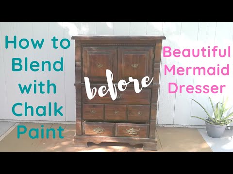 Bella Renovare Blending Technique with Chalk Paint - Extreme Furniture Makeover - Mermaid Dresser