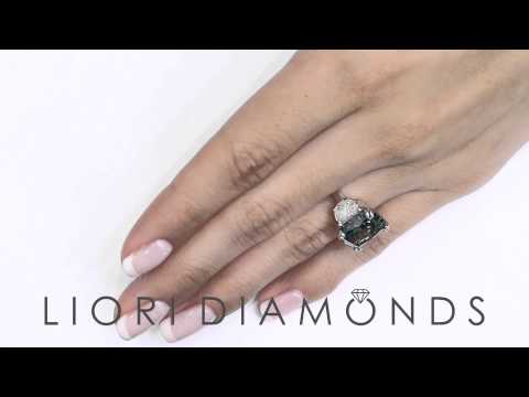 FD-SOLD-061 - 7.23 Carat Fancy Blue Cushion Cut Diamond Engagement Ring Set in Platinum