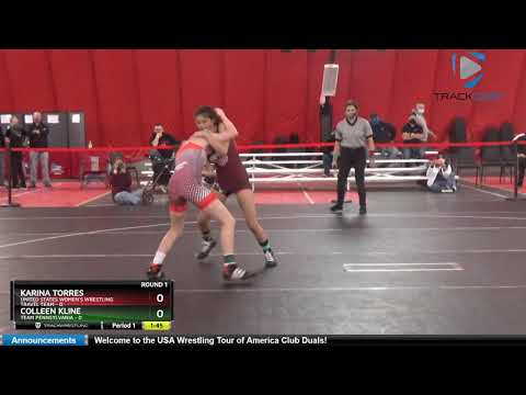 USAW TOA Club Duals HS Boys/[boutNo] 100 Colleen Kline Team Pennsylvania Vs Karina Torres United S