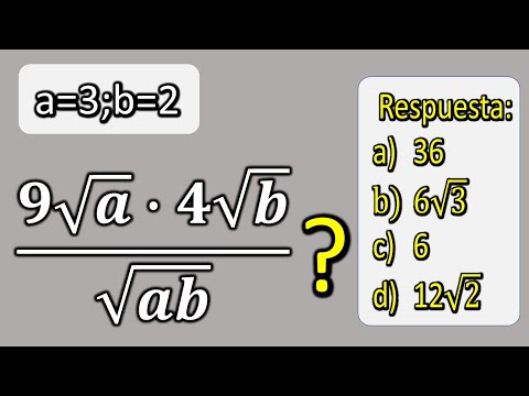Simplificar expresiones con radicales, 9√a·4√b/√(ab). Expresiones algebraicas