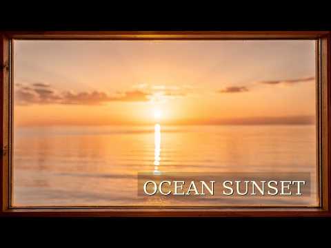 Sunset Over the Ocean | Tranquil Ambience for Sleep & Focus | 8 Hours 4K