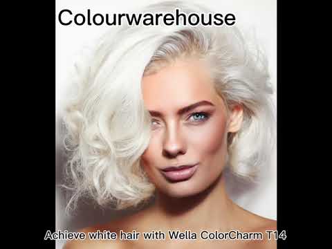 White hair colour with Wella Color Charm T14 Pale Ash...