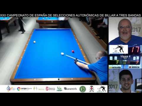XXII Campeonato de Selecciones Autonómicas billar 3 bandas. Cataluña-Murcia Mesa 4