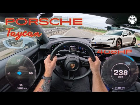 2024 Porsche Taycan (408Hp) POV Top Speed Drive on the GERMAN AUTOBAHN