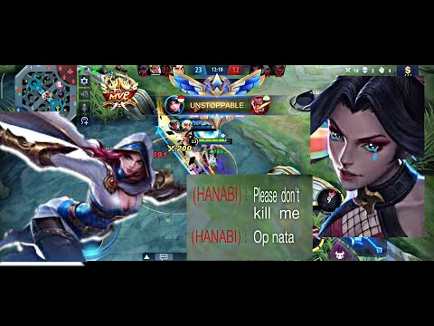 HANABI GOT IRRITATED BY NATA  || WATCH 27 INSANE KILLS BY NATALIA || #mlbb || NO MERCY  ||