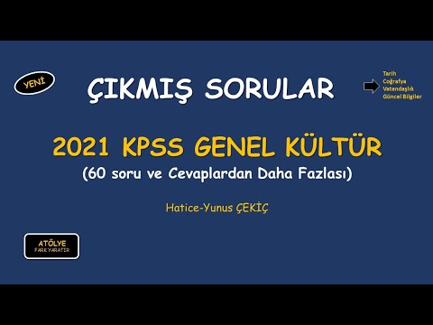KPSS 2021 GENEL KÜLTÜR SORULARININ ÇÖZÜMÜ