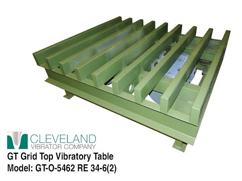 Grid Top Vibratory Table to Settle Fiberglass in Containers - Cleveland Vibrator Co.