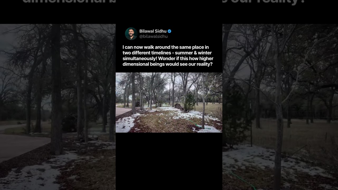 Walking through the same place at two different times - simultaneously summer and winter!