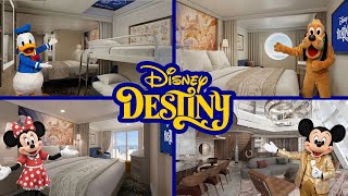 Disney Destiny Stateroom and Suite Tours - Including the Funnel Suite!