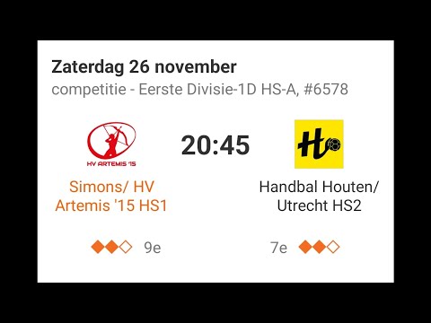 Simons/HV Artemis '15 HS1 - Handbal Houten HS2 1e helft