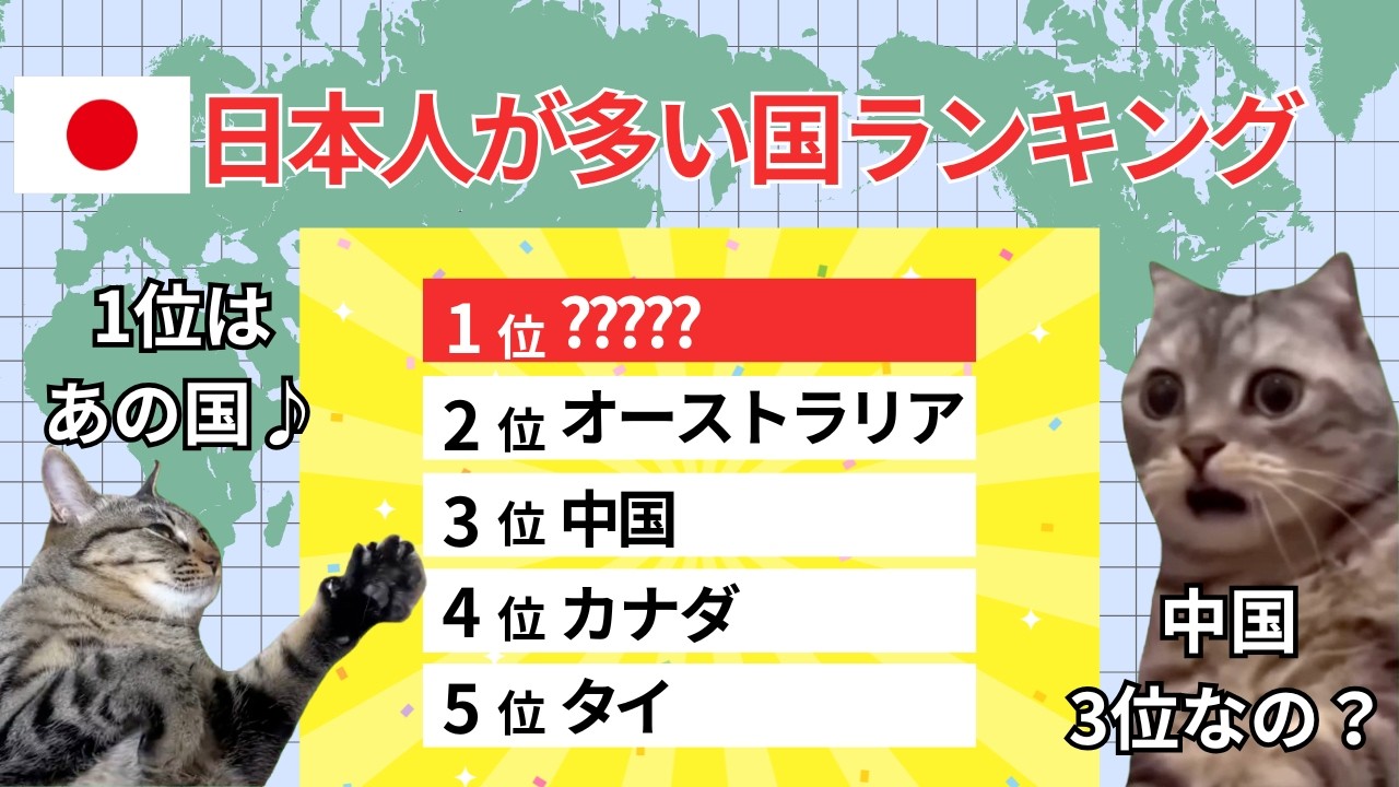 【環境で変わる人生】日本人が多い国ランキング#猫マニ #猫ミーム