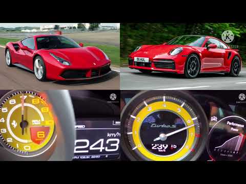 Ferrari 488 GTB vs Porsche 911 992 Turbo S 100-300 kmh race