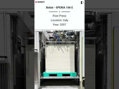 Used Post Press Machine | Bobst - SPERIA 106 E for SALE @Machinedalal